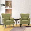 Modern Accent Chair Upholstered Button Single Sofa Wooden High Back Armchair