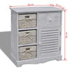 Shabby Chic Wicker Drawers Basket Storage Sideboard Wooden Bedside Cabinet Table