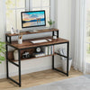 Industrial Office Computer Desk Study Writing Table with Hutch and Bottom Shelf