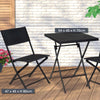 3 Pcs Outside Garden Furniture Rattan Design Foldable Table & Chairs Bistro Set