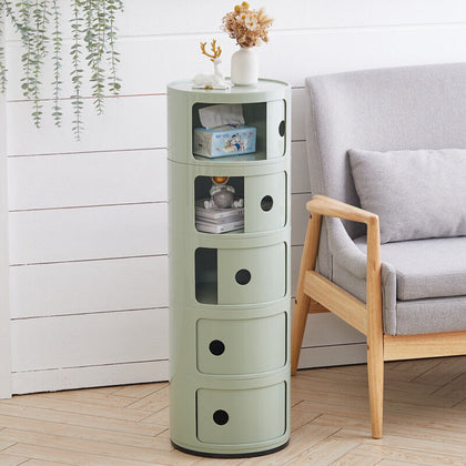 Round Storage Cabinet Draw Corner Side Table for Living Room Bedroom Bathroom UK
