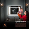 Illumination Bathroom Mirror Cabinet 3-Dimming LED Mirror Anti-fog Sensor Touch