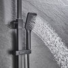 3-Way Shower Set Bathroom Mixer Tap 8"Square Head Top Spray W/Shower Hand Black