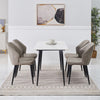 2 Modern Grey Dining Chairs Ergonomics Striped Seat Metal Legs Kichen Chairs