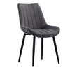 2x Dining Chairs Set Grey Velvet Upholstered Back Dining Room Reception Chair