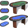 10 Player Casino Poker Table Desk Dealer Area with Removable Chip Tray Home Game