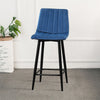 2X Blue Velvet Bar Stools Breakfast Stool Kitchen Pub Chairs Padded 65 cm Seat