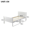 Pine Wood Bed Frame Single Size Bed 90x190 cm Solid Wooden Bed Set Shaker White