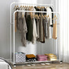 Double Clothes Rail Rack Garment Hanging Display Stand 4 Wheels Portable Armoire