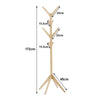 Hooks Wooden Coat Hat Clothes Umbrella Floor Standing Stand Tree Furniture Rack