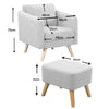 Retro/Vintage Tub Accent Chair Upholstered Padded Armchair Lounge Fabric Sofa UK