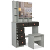 Dressing Table With Mirror Modern Makeup Desk Bedroom Vanity Table Set + Stool
