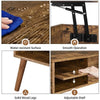Lift Top Coffee Table with Large Storage Space & Removable Shelf Rustic Brown