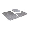 3Pc Non-Slip Bathroom Carpet Set Pedestal Rug+Lid Seat Toilet Cover+Bath Mat Pad