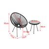 Garden Furniture Set Round Moon Egg Chair Black Rattan String Glass Tea Table UK