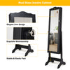 Free-Standing Jewelry Cabinet Lockable Jewelry Shelf W/ Angle Adjustable Mirror