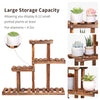 Tiered Wood Plant Stand Vertical Display Flower Pot Shelf Balcony Entryway Porch