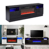 Modern 178cm TV Stand Unit Cabinet w/ Electric Fireplace & 12 Colour LED Light