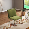 Accent Chair Linen Fabric Upholstered Living Room Armless Chair with Metal Legs