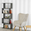 Wooden S-Shaped Bookcase Living Room Modern Display Shelves Storage Unit Divider