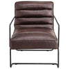Mid Back Faux Leather Armchair Upholstered Accent Chair Leisure Sofa Living Room