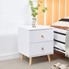 Nightstand 2White Drawers Storage Wood Bedside Cabinet Small Side Table Bedroom