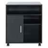 Printer Stand With Wheels Wooden File Cabinet Cart Storage Shelves Home Office