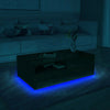 High Gloss Coffee Table Wood Drawer Storage Modern LED Light Black Cabinet MDF