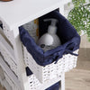 Storage Drawers White 3 Willow Baskets Navy Linen Bow Lining Home Furniture Unit