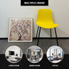 4 PCS Dining Chairs Retro Plastic Chair Metal Legs Kitchen Office Lounge Yellow