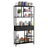 6 Tier Tall Bookcase Wooden BookShelf Shelves Book Magazine Storage Living Room