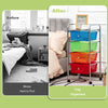 4-Drawer Mobile Storage Trolley Cart w/4 Removable Plastic Drawer Large Capacity