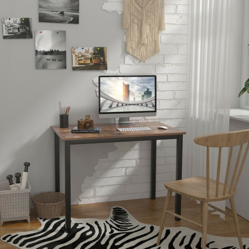 100cm Computer Table Compact 100 cm Computer Desk Study PC Table Laptop Workstation Home Office Des ...