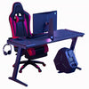 Strong T-Shaped Gaming Desk Writing Table 120cm with Cup Holder Headphone Holder