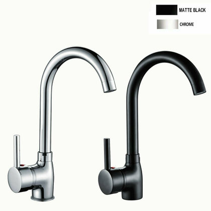 Modern Swivel Spout Kitchen Sink Wash Basin Mixer Taps Single Lever Faucet Brass