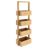 Freestanding Bamboo 4 Tier Display Storage Baskets Wooden Stand Shelving Unit