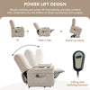 Riser & Recliner Chair Electric Heated Massage Fabric Sofa Arm Chair Beige NS