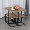 Compact 5pc Kitchen Dining Set Wood Bar Table Chair Home Space Saving Furniture