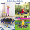 2 in 1 Kids Trampoline with Handle Height Adjustable Children Tree Swings Nest