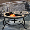 2-in-1 Outdoor Mosaic Fire Pit BBQ Grill Table Stove Patio Heater Firepit Burner