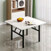 Foldable Marble Effect Laptop Snack Breakfast Table Desk Metal Small Apartment