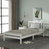 White Single Bed 3ft Solid Wooden Bed Frame Adult, Children Bed 90 x 190 cm