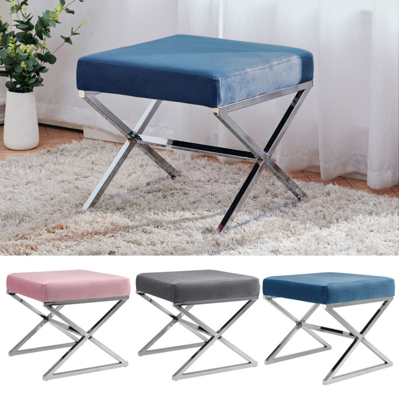 Vanity stool online chrome