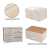 Fabric Cabinets Storage Unit Chest of 3/4/5 Drawer Bedside Table Organiser Beige
