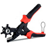 New Revolving Leather Hole Punch Pliers Puncher Leather Cut Belt Eyelet 6 Sizes