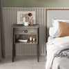Bestirt Small Bedside Table w/ Drawer&Shelves for Bedroom Rustic Night Stand