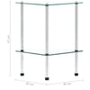 2/3 Tier Glass Shelf Unit Clear Modern Storage Display Side Table Furniture