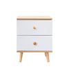 2White Drawers Storage Wood Bedside Cabinet Nightstand Small Side Table Bedroom