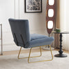 Stylish Accent Chair for Living Room Velvet Armchair Occasional Tub Chairs Blue