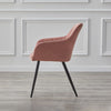 2x Dining Chairs Set Upholstered Lint Metal Legs Reception Accent Chair Armchair